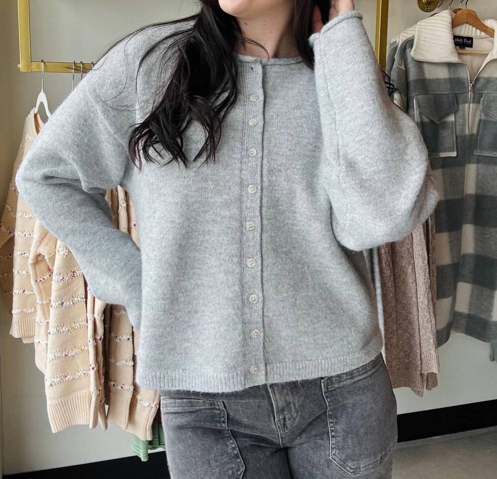 NEW THREAD & SUPPLY women's dover cardigan in heather grey